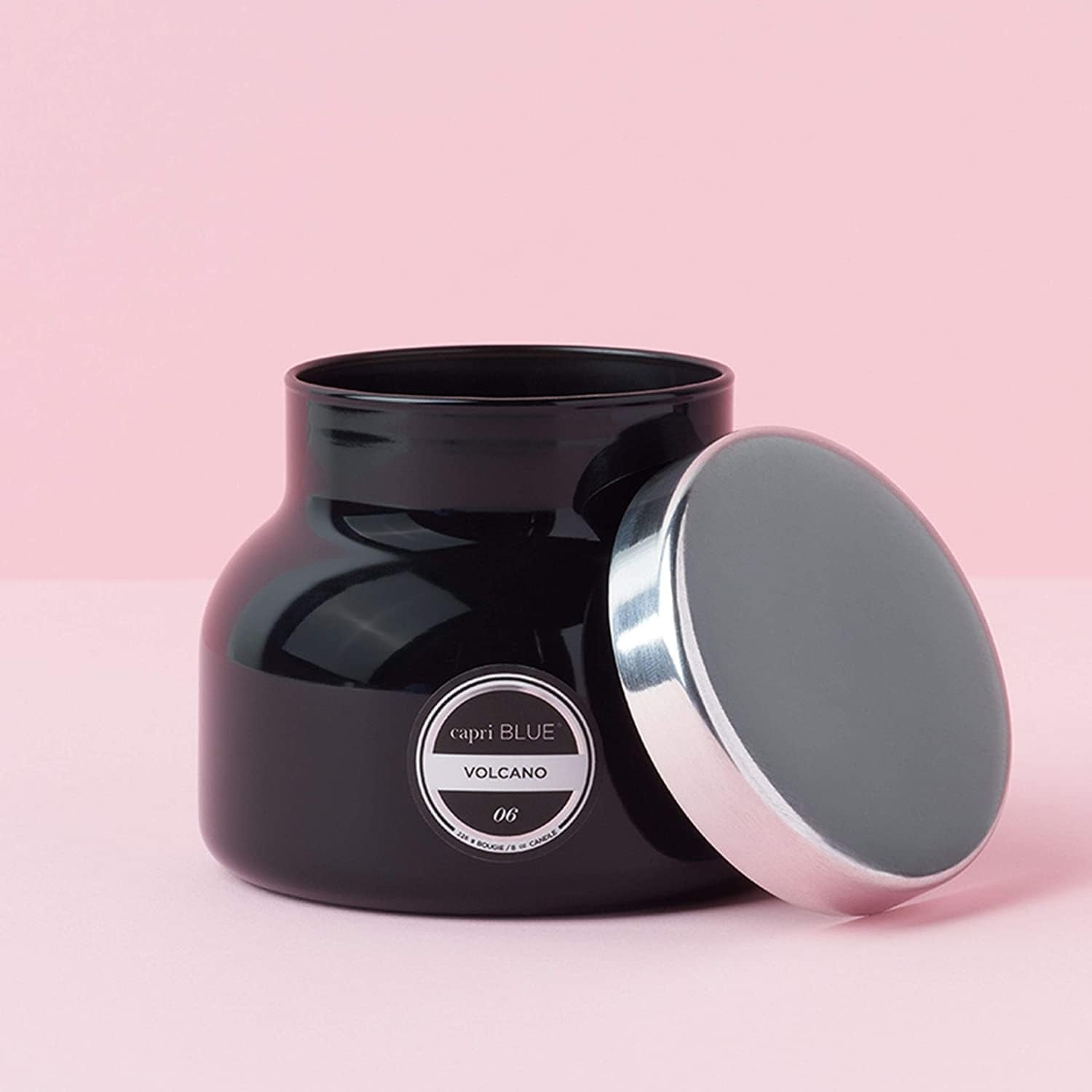 Volcano Candle - Black Petite Jar Candle - Glass Candle with Soy Wax Blend - Luxury Aromatherapy Candle - Tropical Fruits & Sugared Citrus Scented Candle (8 Oz)